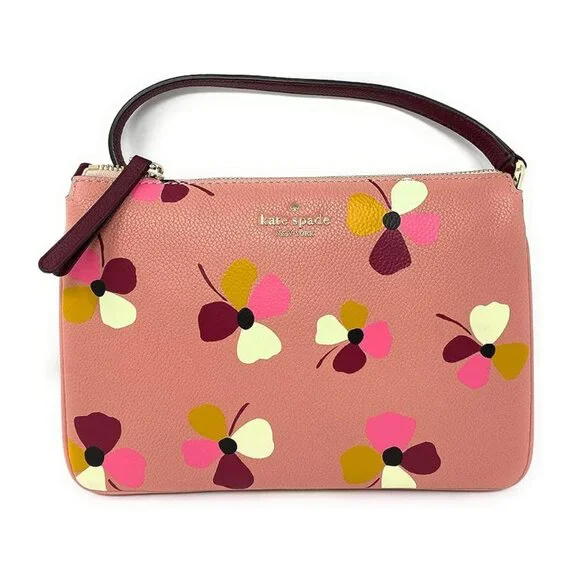Kate Spade New York Triple Gusset Crossbody - Dusk Buds Pink Multi - Picture 2 of 7